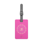 "Feel Your Peace" Pink Om Mandala Luggage Tag