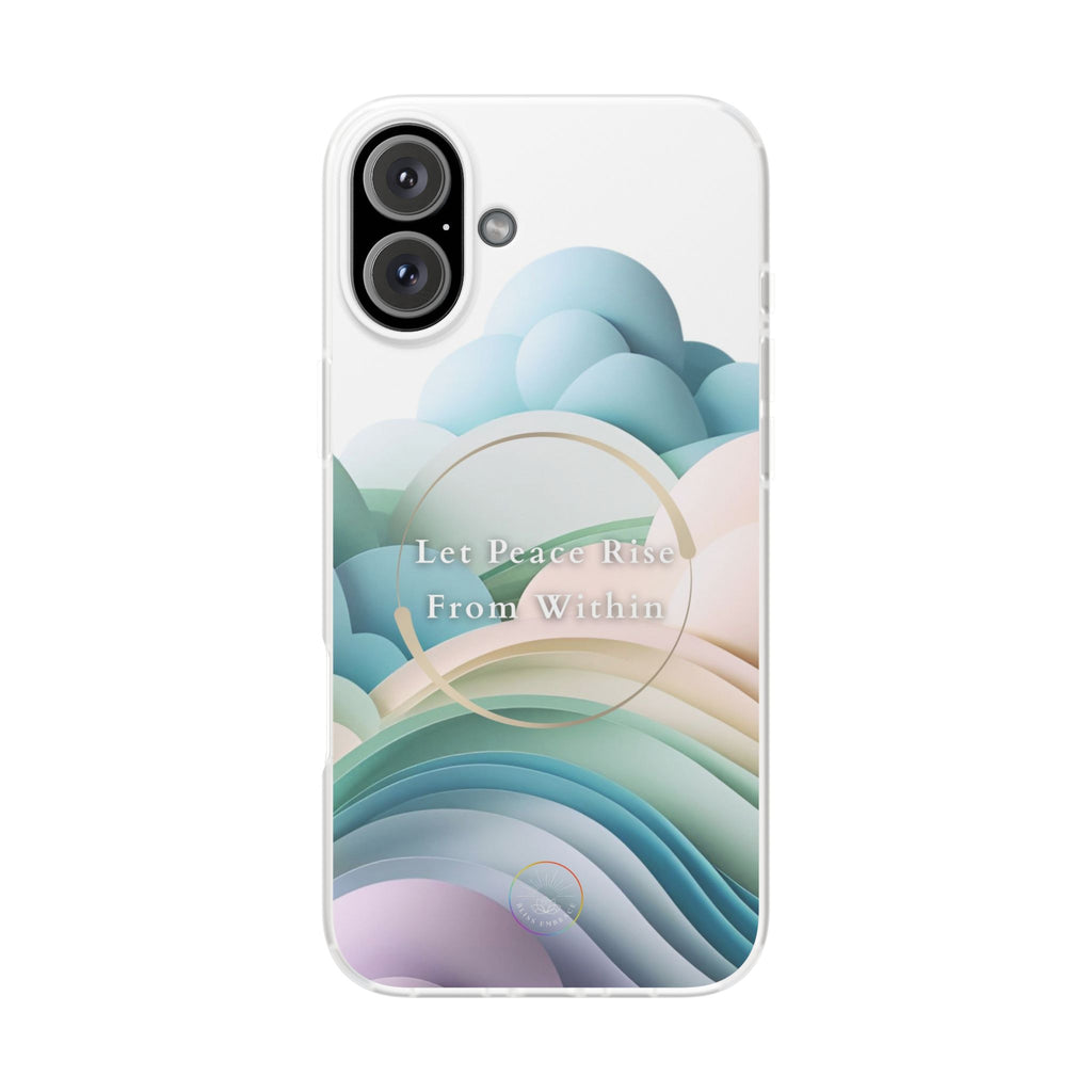 Inspirational Clear Phone Case – Let Peace Rise from Within