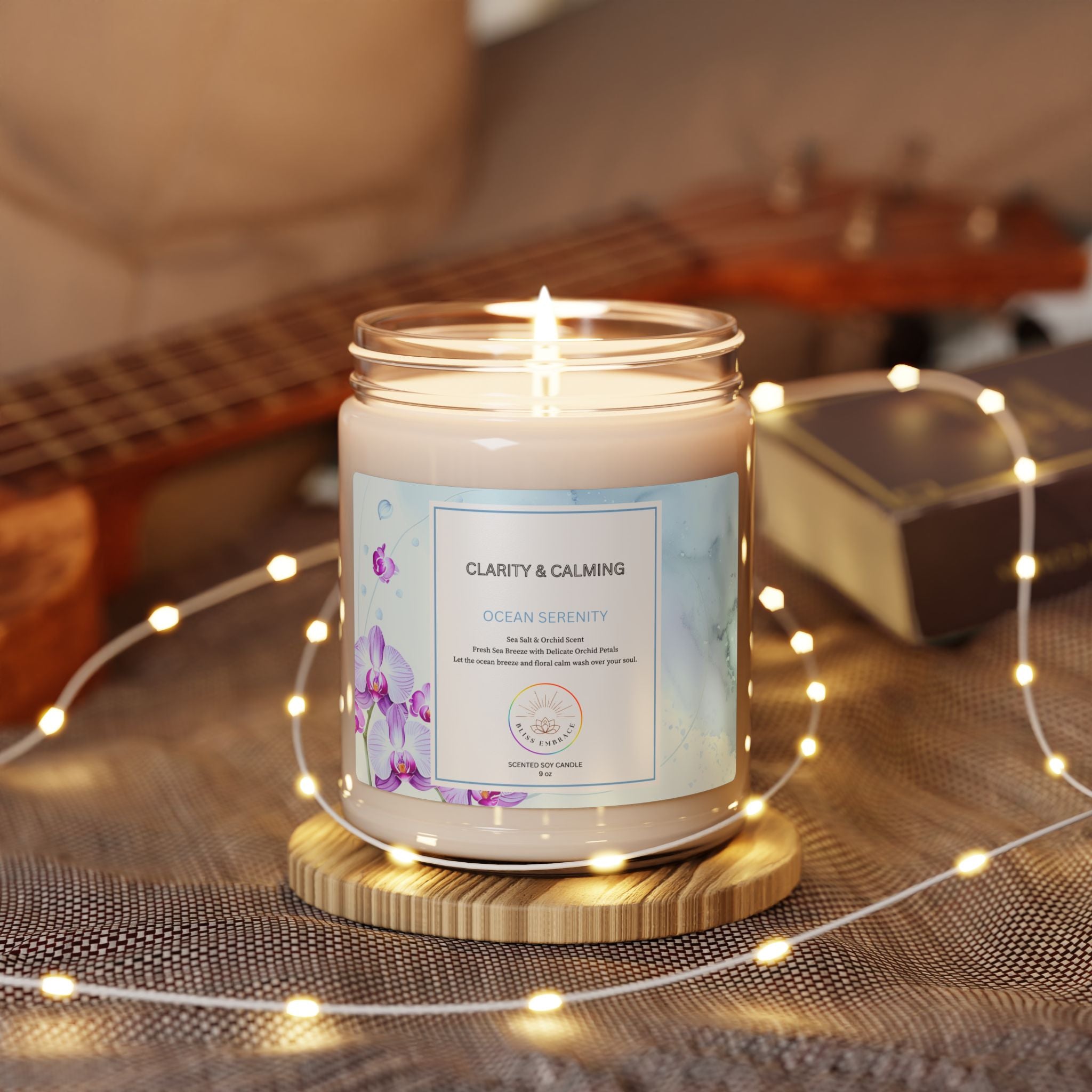 Ocean Serenity Scented Soy Candle 9oz - Clarity & Calming