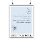 "Hug Your Soul" – Light Blue Inspirational Poster
