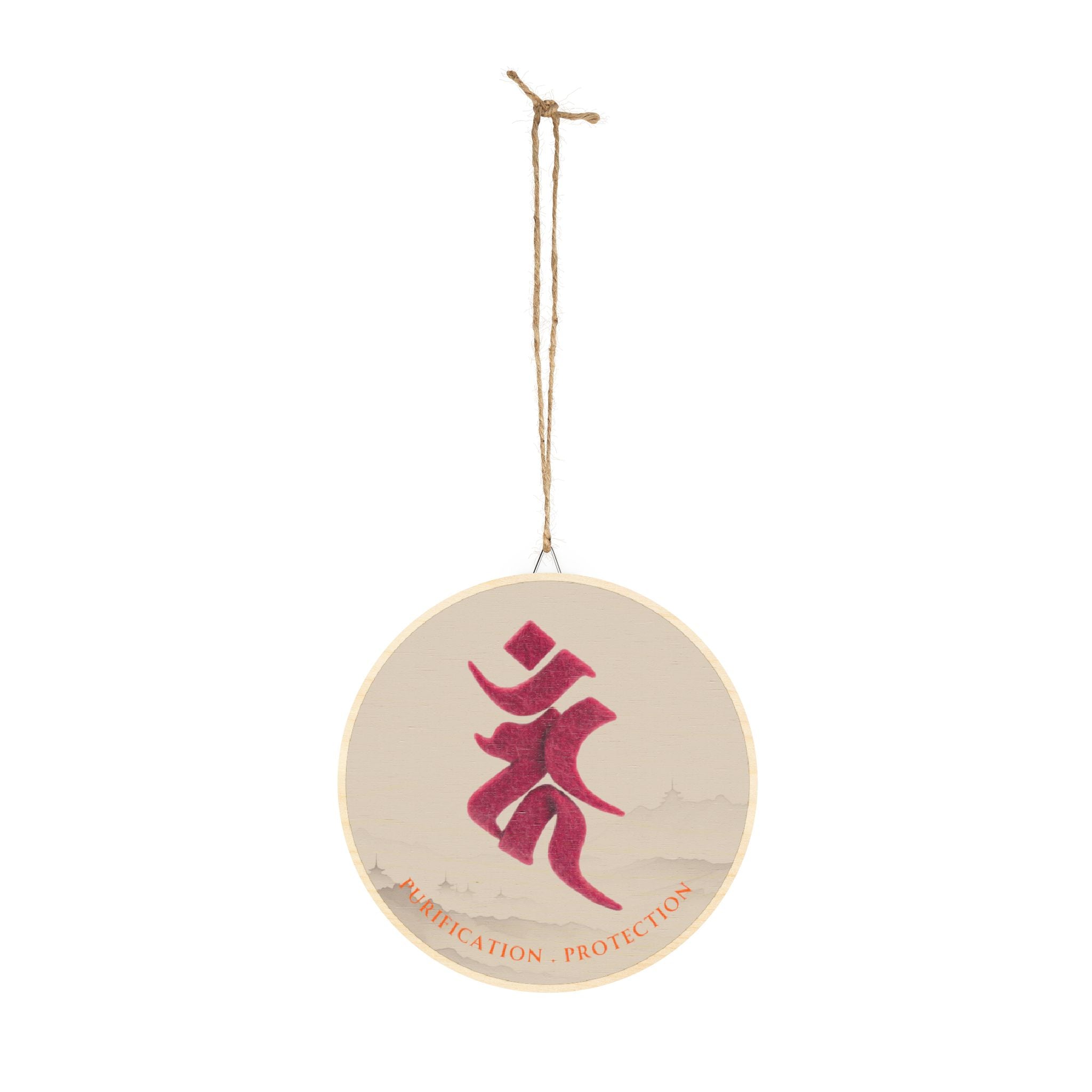 Fudo Myoo (Acalanatha) Bonji Mystic Amulet Wood Sign