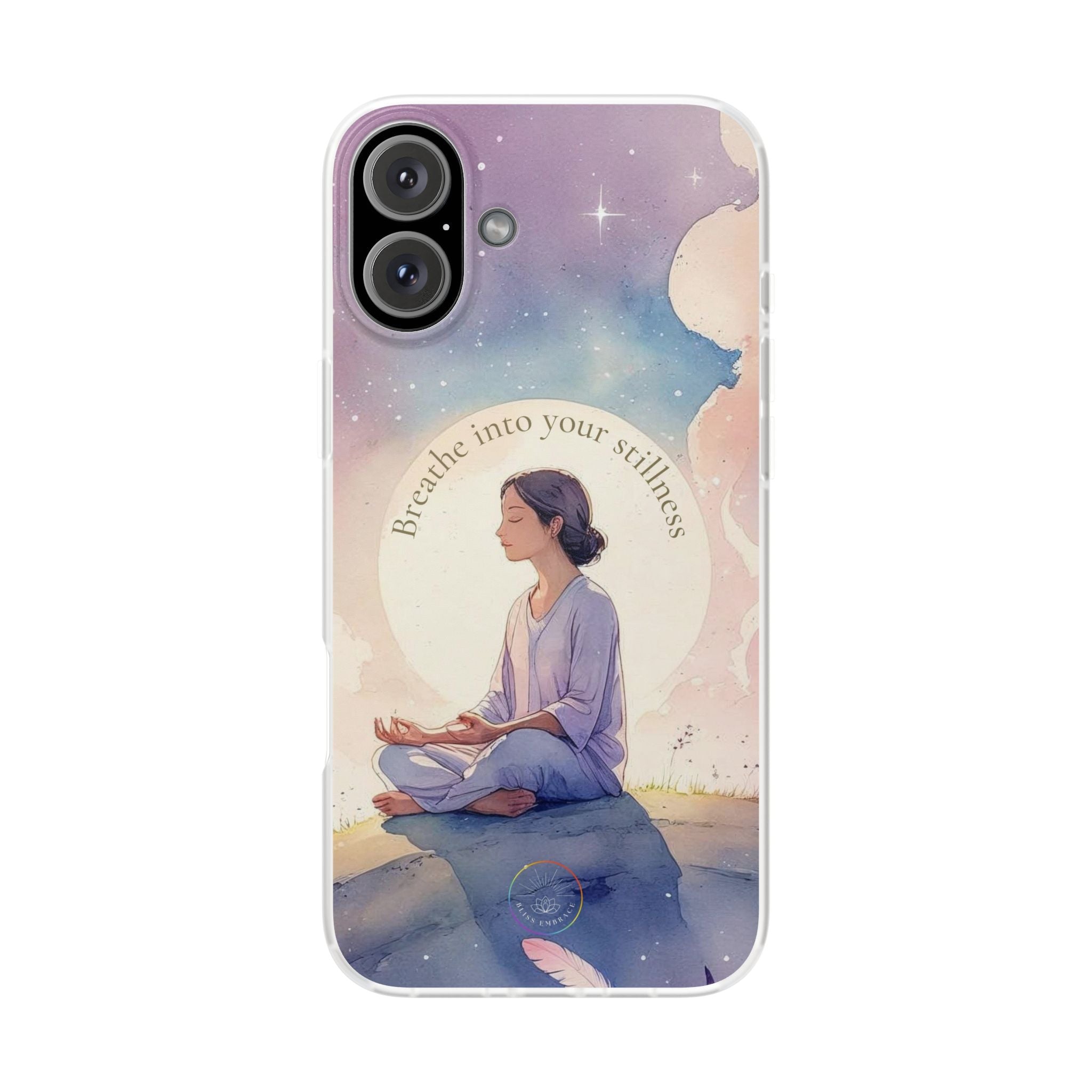 Inspirational Clear Phone Case – Breathe into Your Stillness