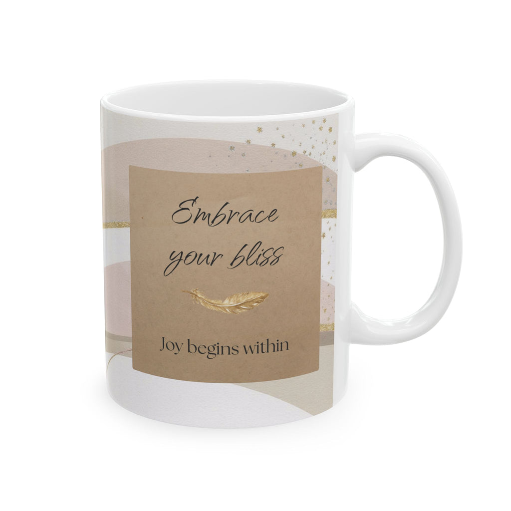 "Embrace Your Bliss" Beige Ceramic Mug