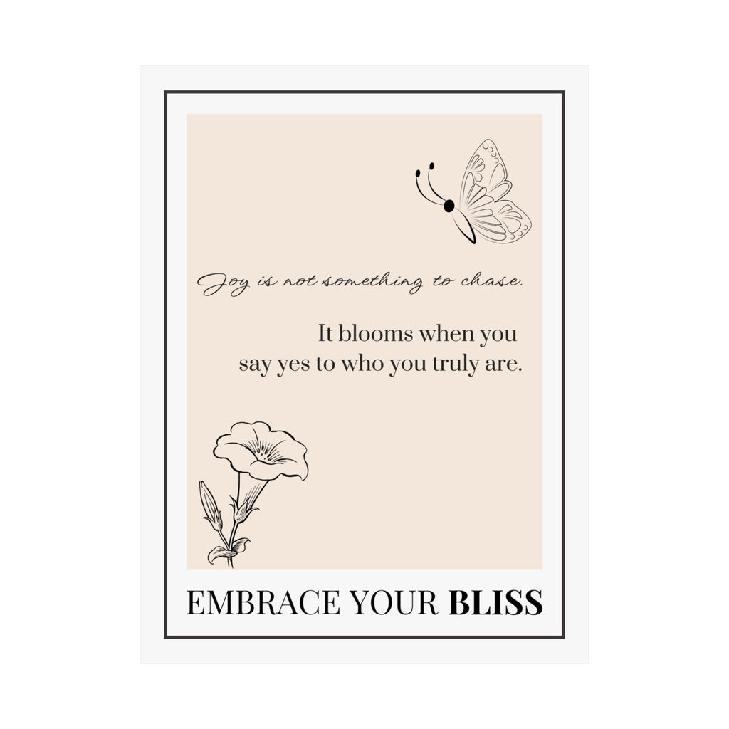 "Embrace Your Bliss" – Beige Motivational Poster