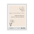 "Embrace Your Bliss" – Beige Motivational Poster