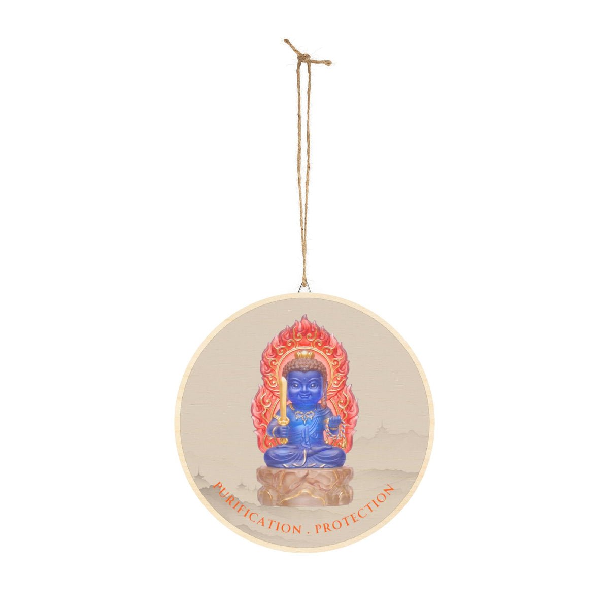 Fudo Myoo (Acalanatha) Amulet Wood Sign