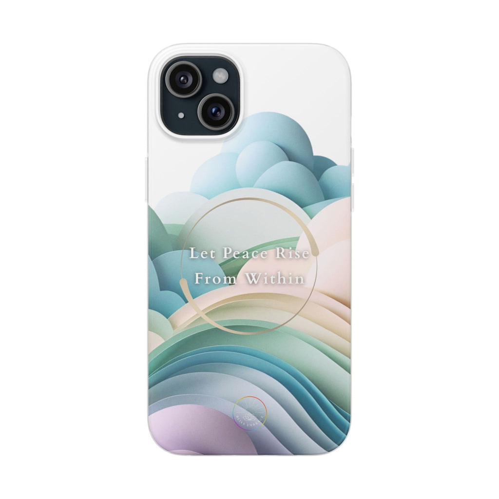 Inspirational Clear Phone Case – Let Peace Rise from Within