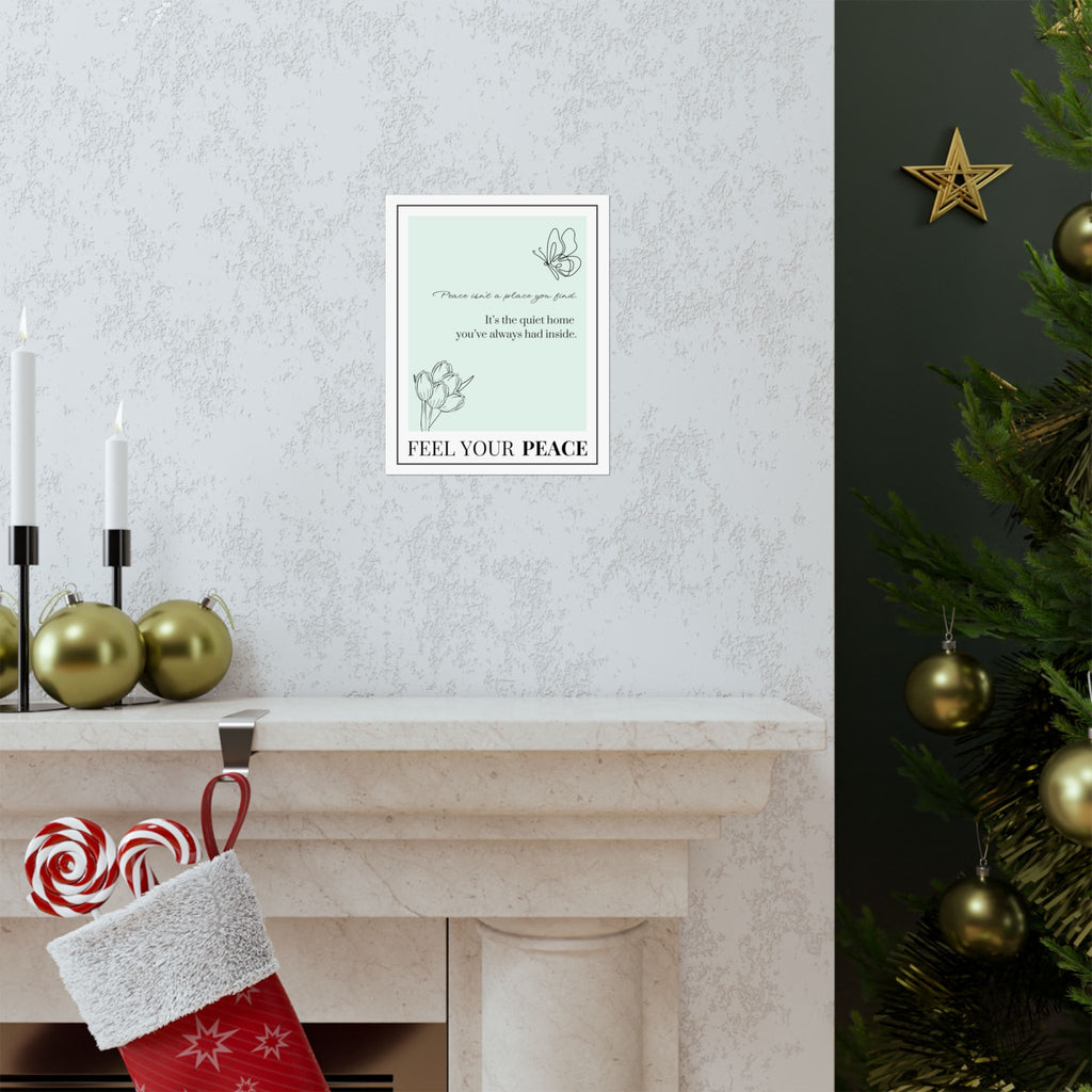 "Feel Your Peace" – Mint Green Inspirational Poster