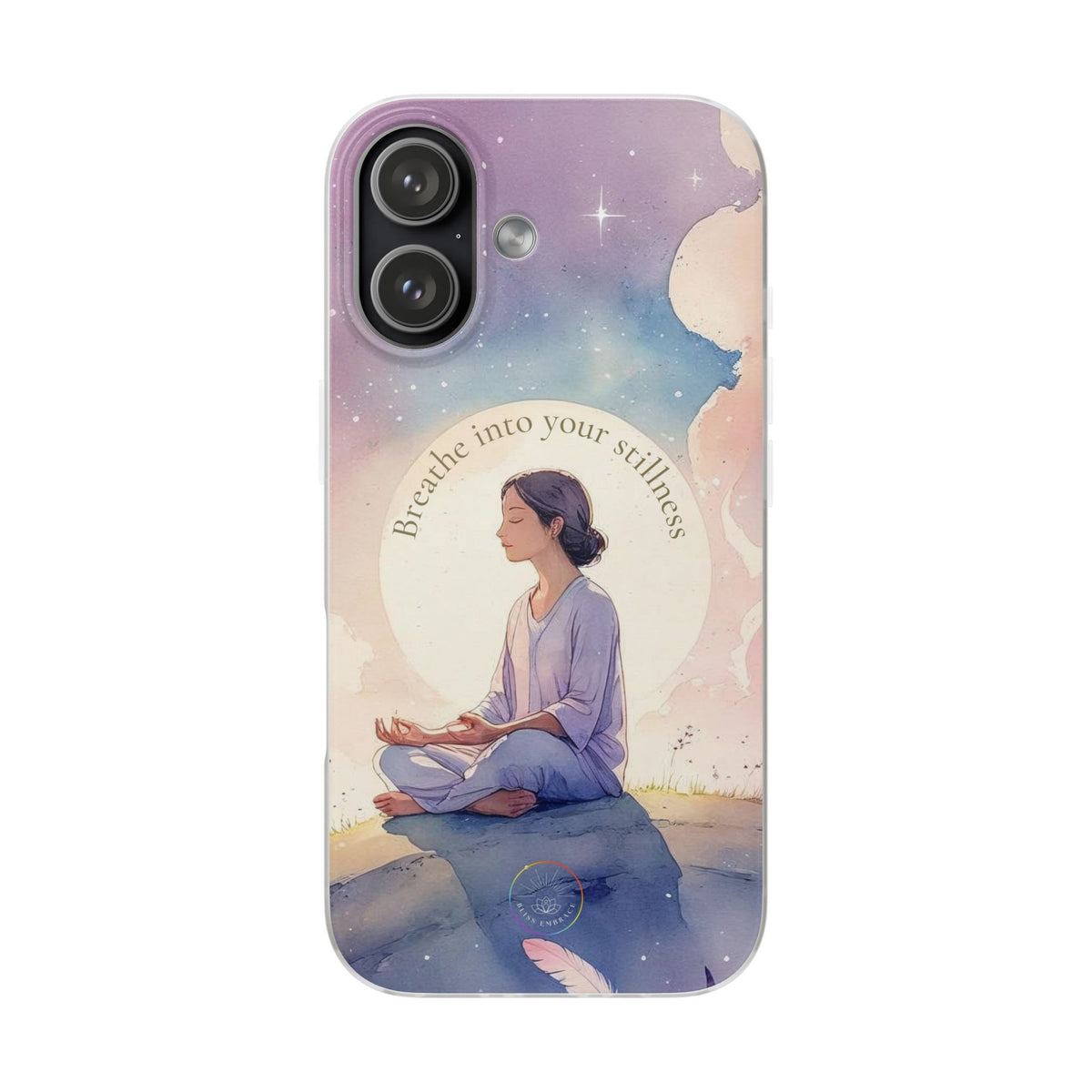 Inspirational Clear Phone Case – Breathe into Your Stillness