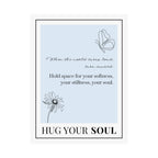 "Hug Your Soul" – Light Blue Inspirational Poster