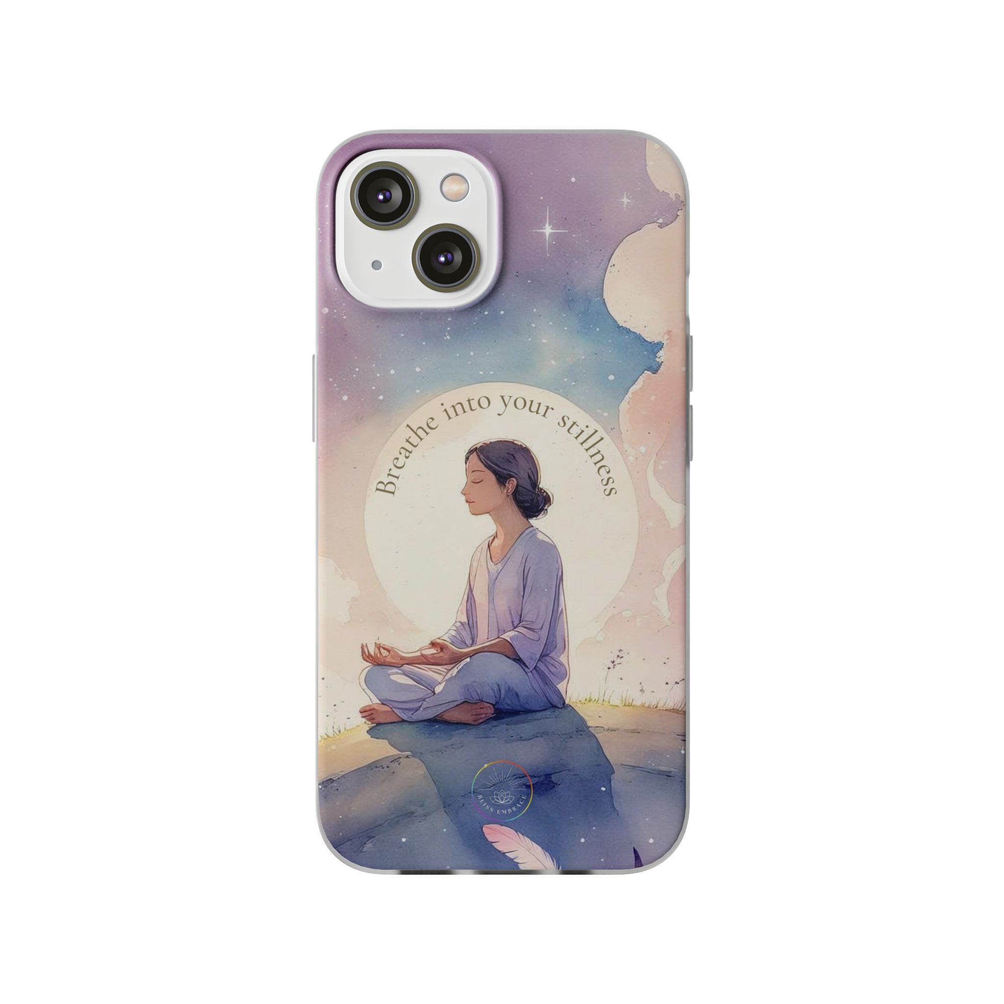 Inspirational Clear Phone Case – Breathe into Your Stillness