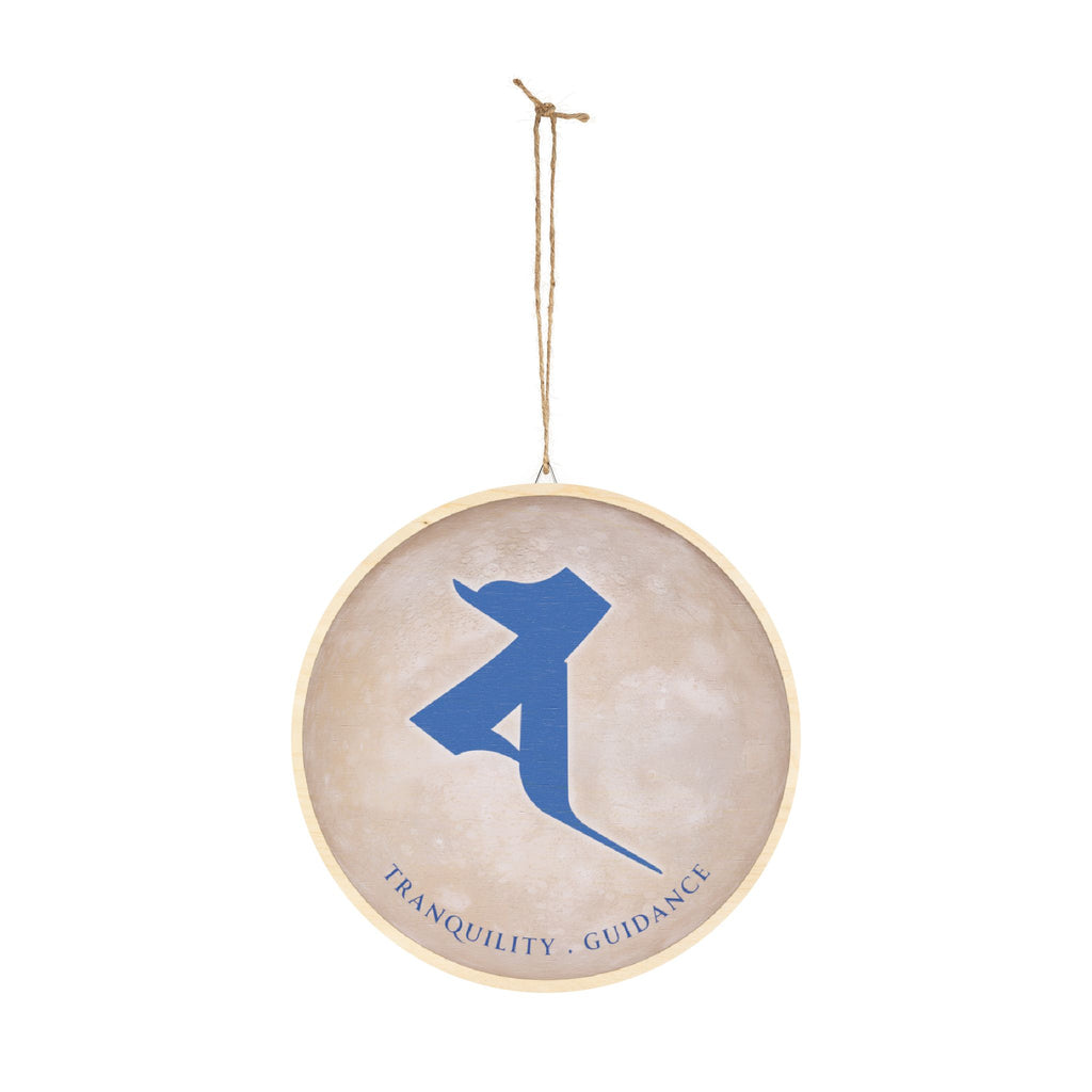 Gekko Bosatsu (Candraprabha) Bonji Amulet Wood Sign