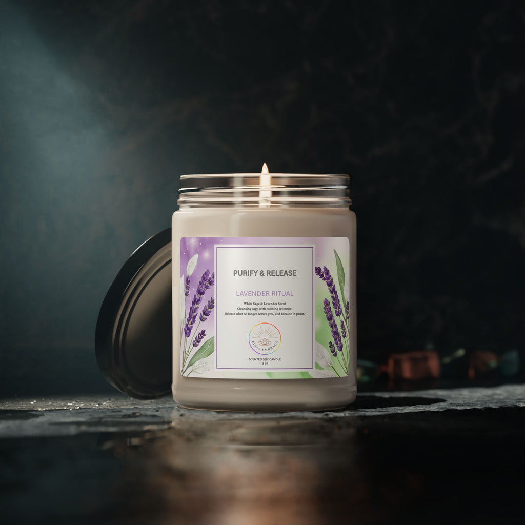 Lavender Ritual Soy Candle 9oz – Purify & Release
