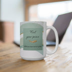 "Feel Your Peace" Mint Ceramic Mug