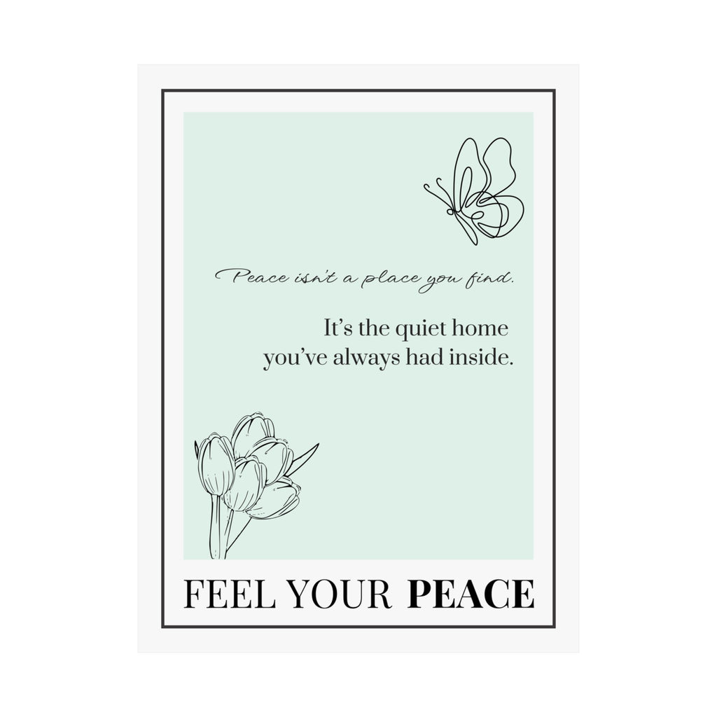 "Feel Your Peace" – Mint Green Inspirational Poster