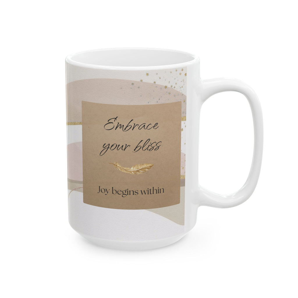 "Embrace Your Bliss" Beige Ceramic Mug