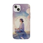 Inspirational Clear Phone Case – Breathe into Your Stillness