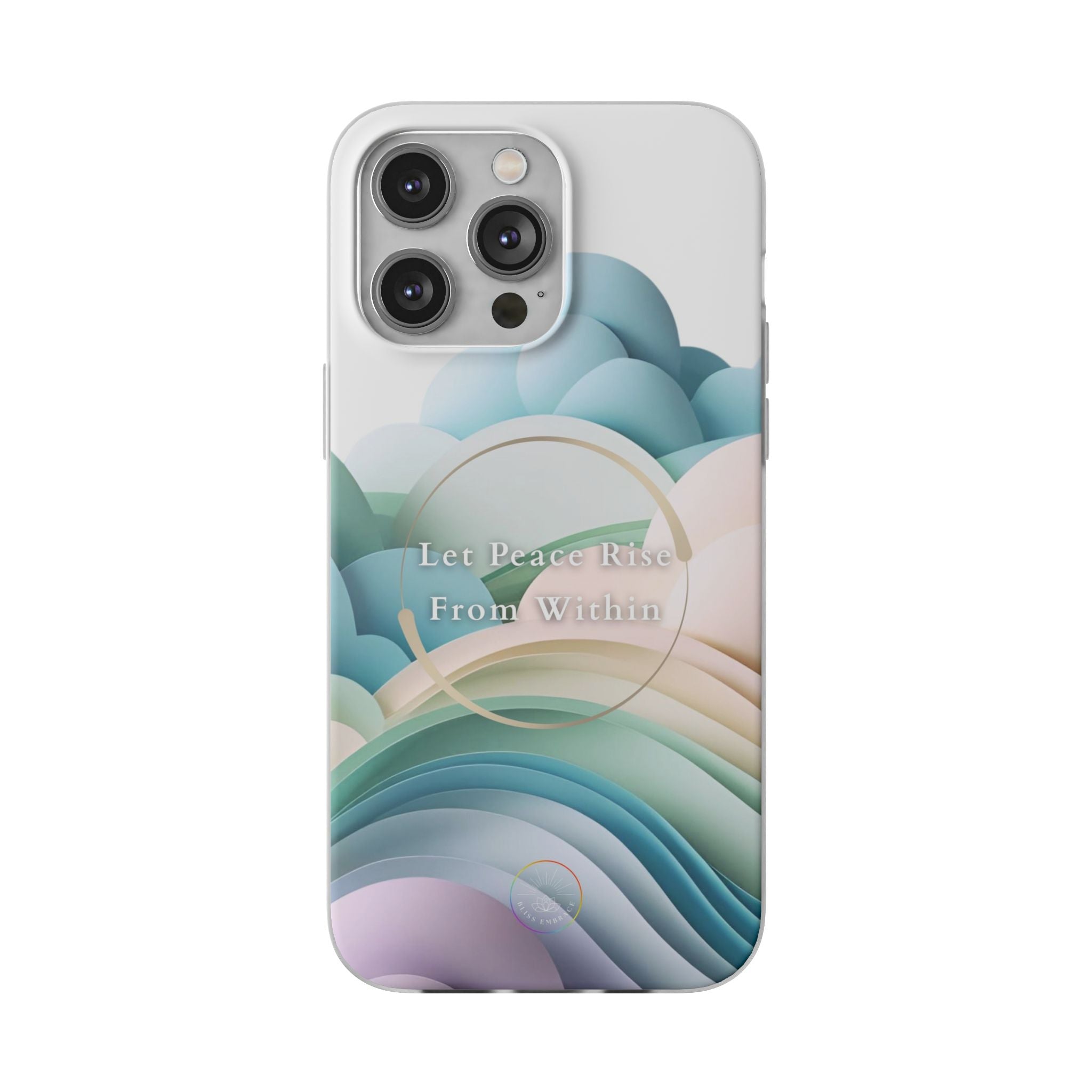 Inspirational Clear Phone Case – Let Peace Rise from Within