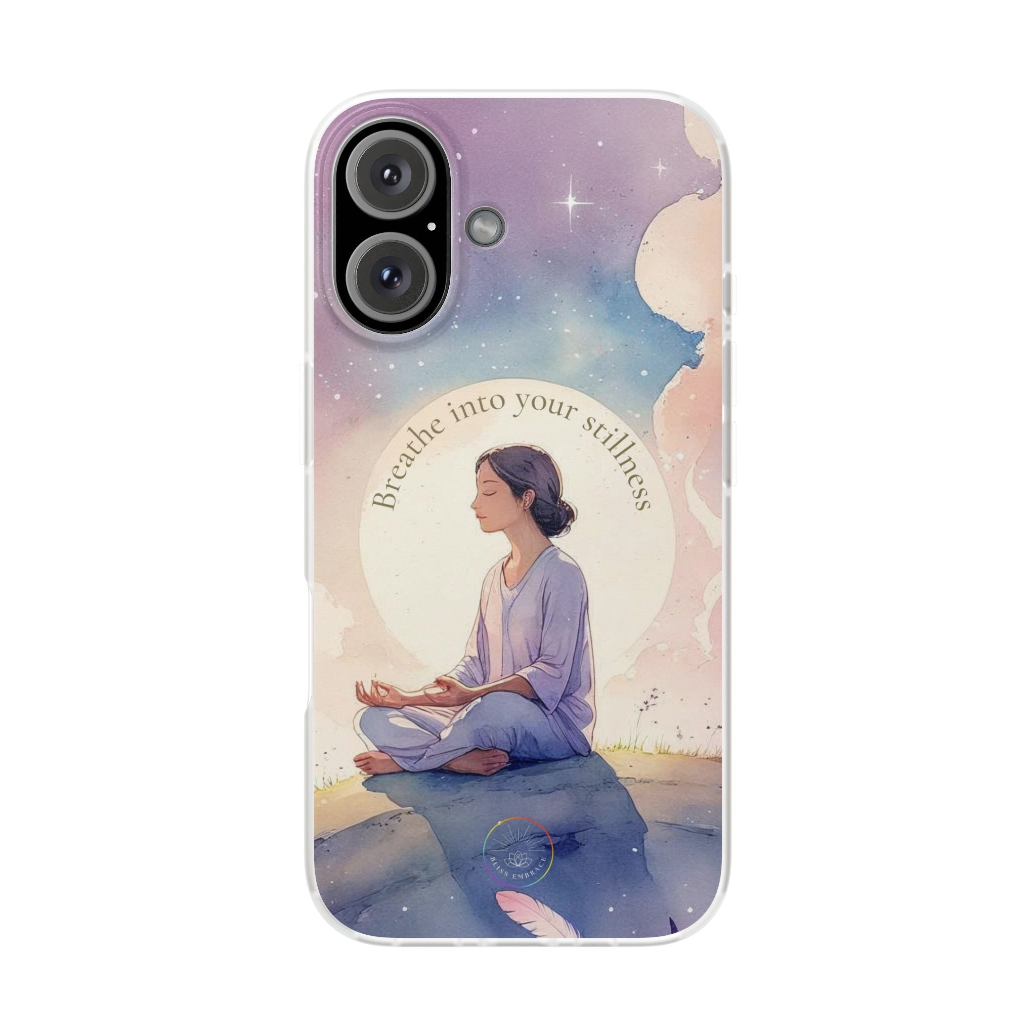 Inspirational Clear Phone Case – Breathe into Your Stillness
