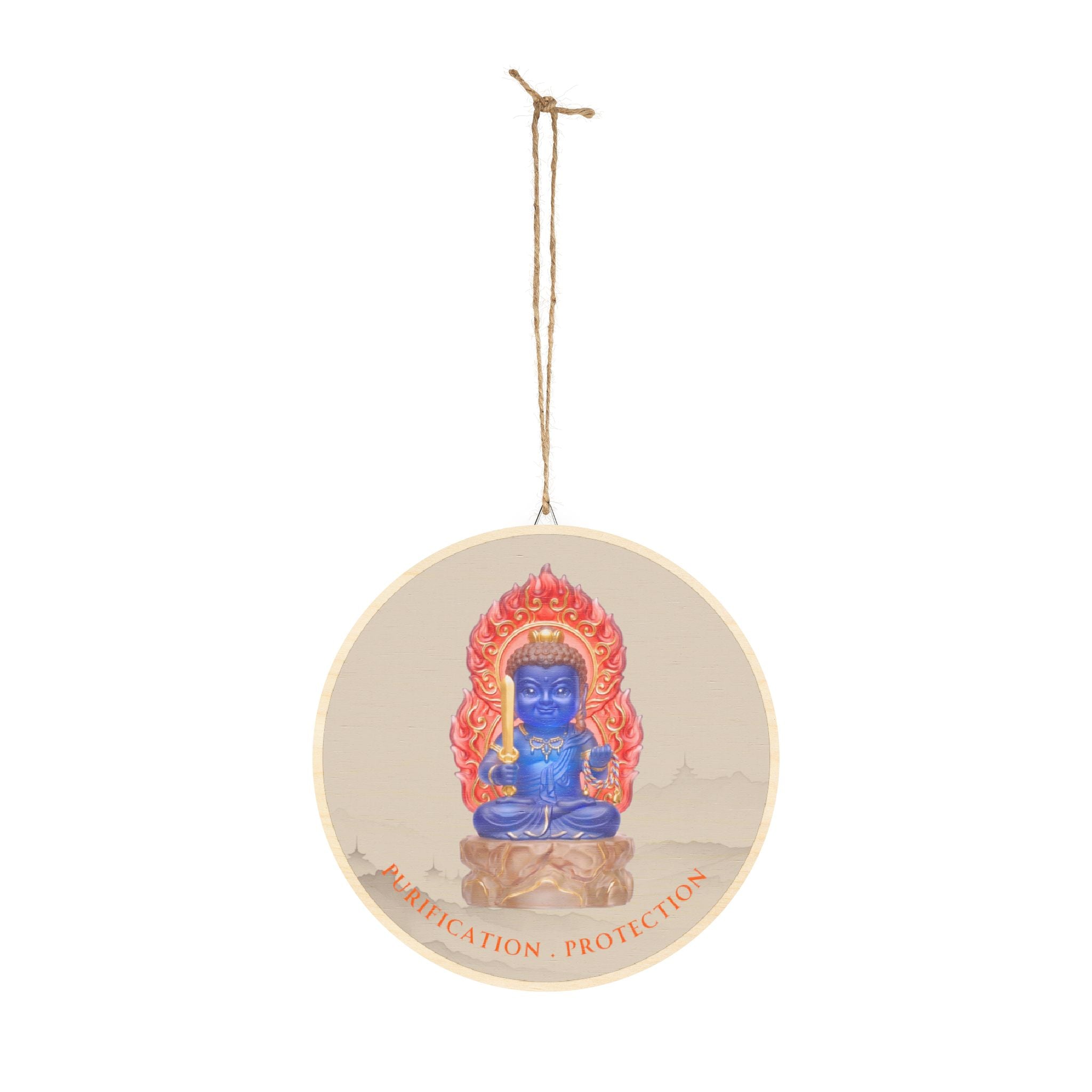 Fudo Myoo (Acalanatha) Mystic Amulet Wood Sign