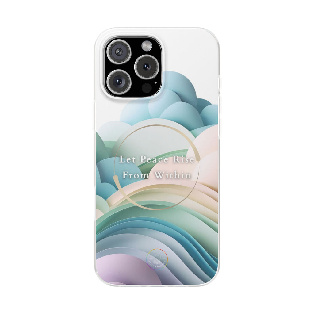 Inspirational Clear Phone Case – Let Peace Rise from Within