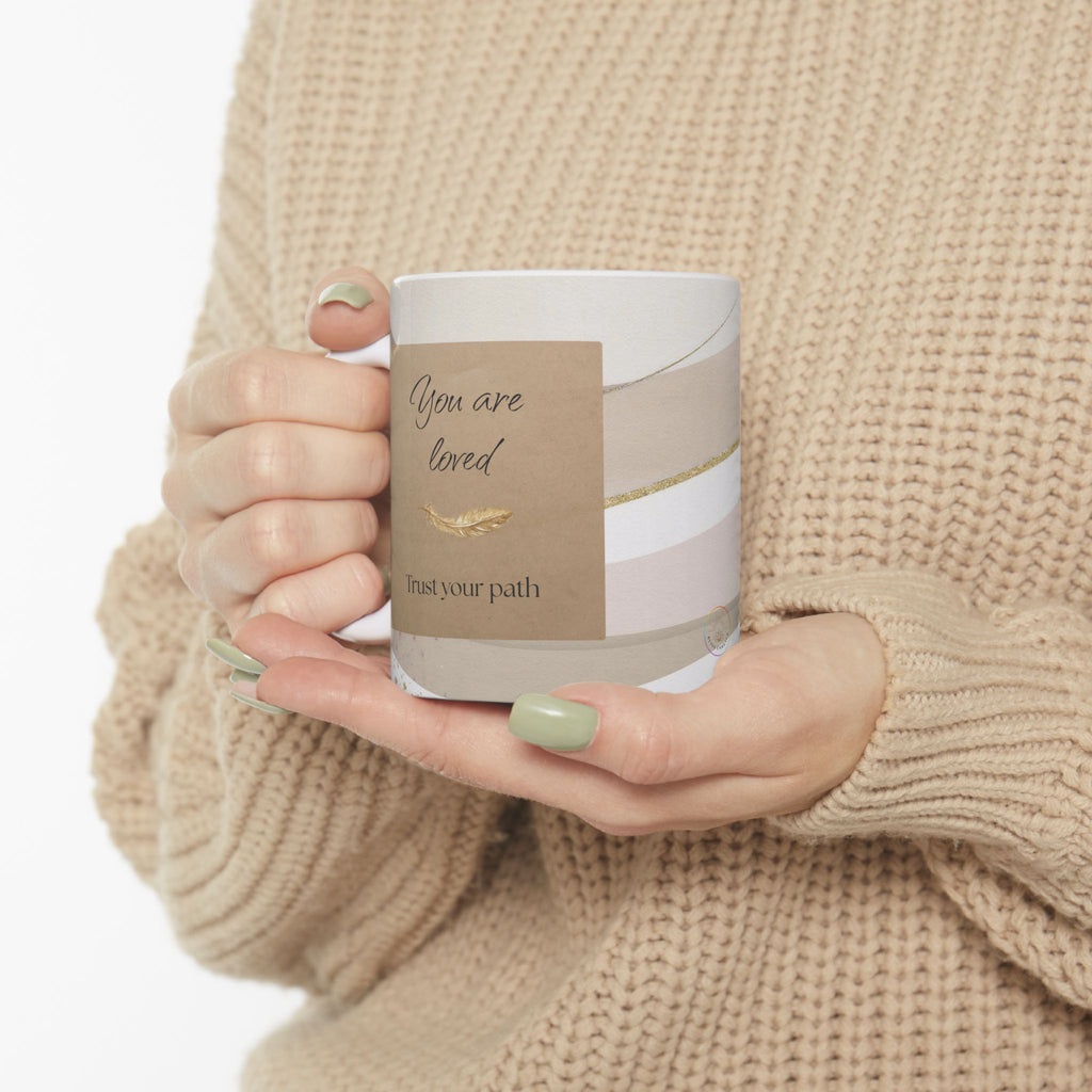 "Embrace Your Bliss" Beige Ceramic Mug