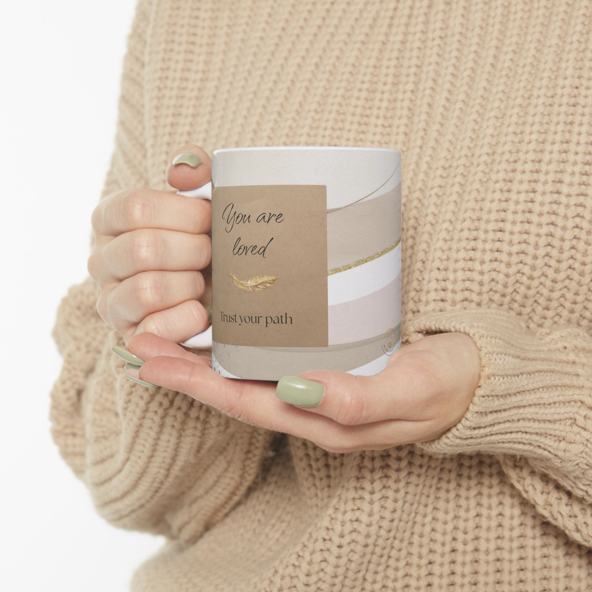 "Embrace Your Bliss" Beige Ceramic Mug