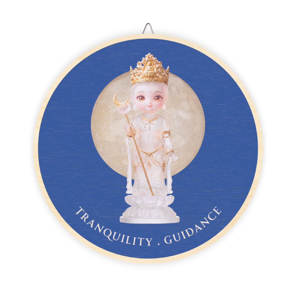 Gekko Bosatsu (Candraprabha) Mystic Amulet Wood Sign