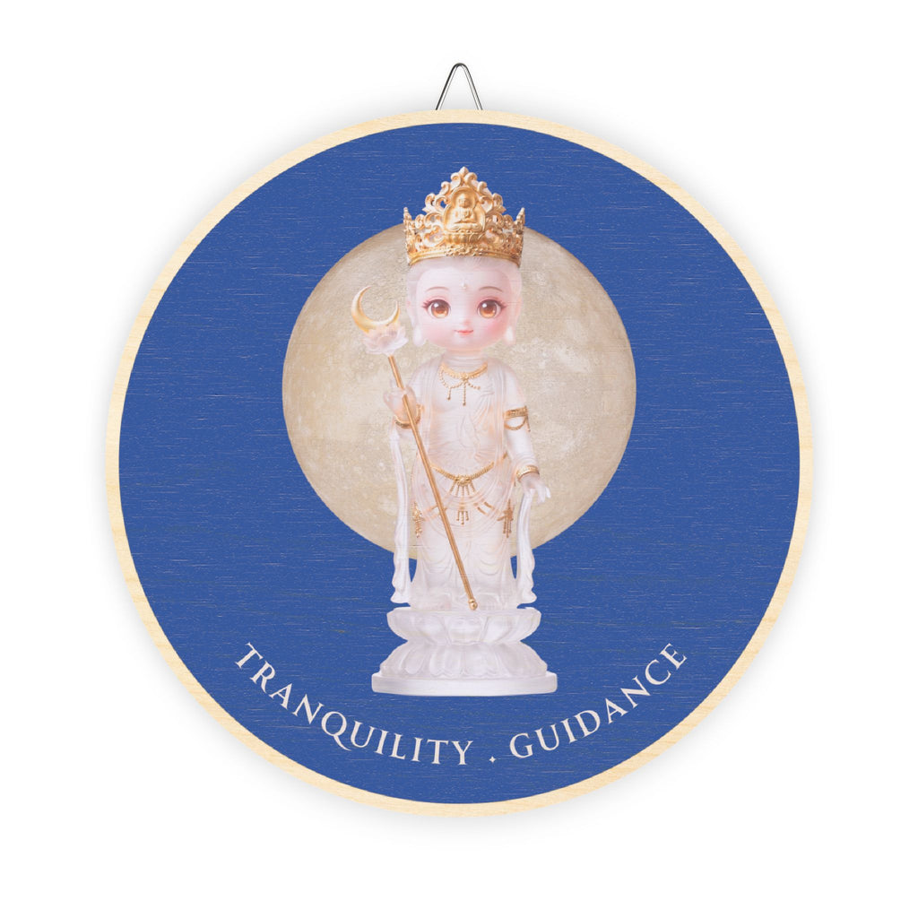 Gekko Bosatsu (Candraprabha) Mystic Amulet Wood Sign