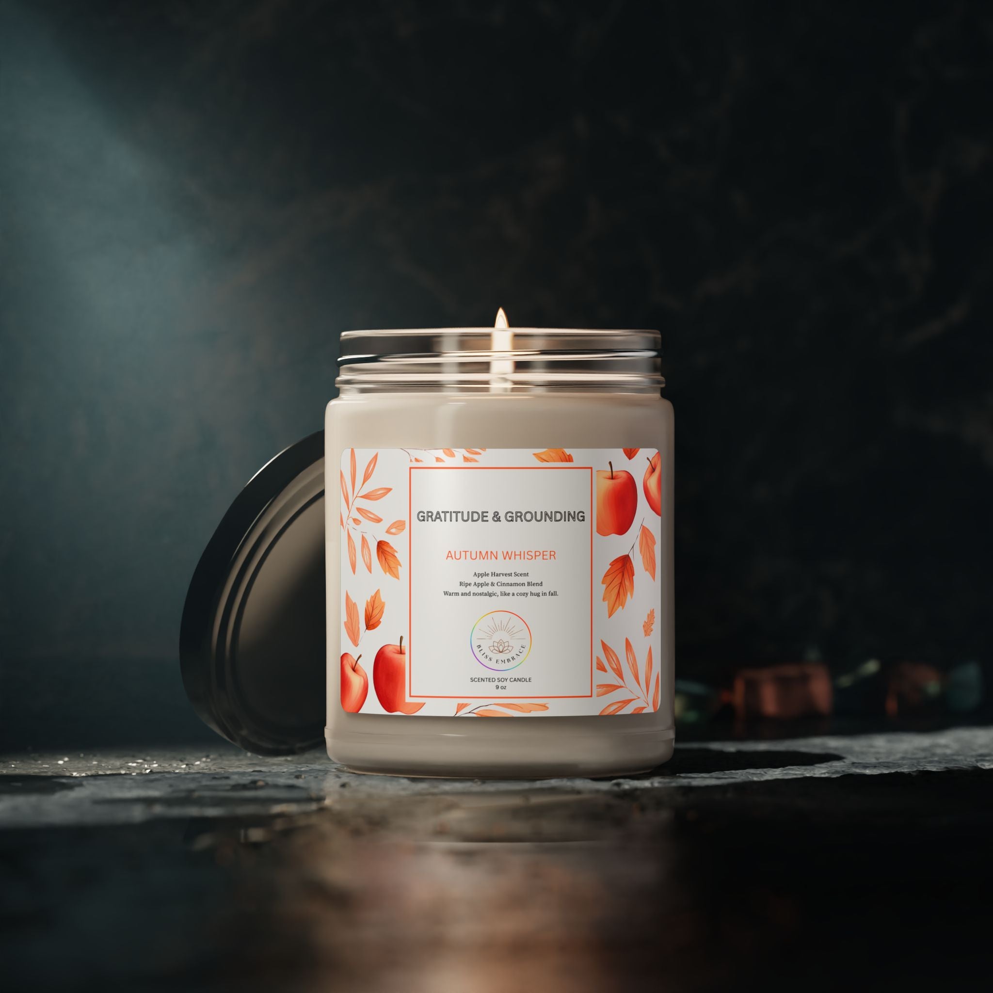 Autumn Whisper Scented Soy Candle 9oz – Gratitude & Grounding