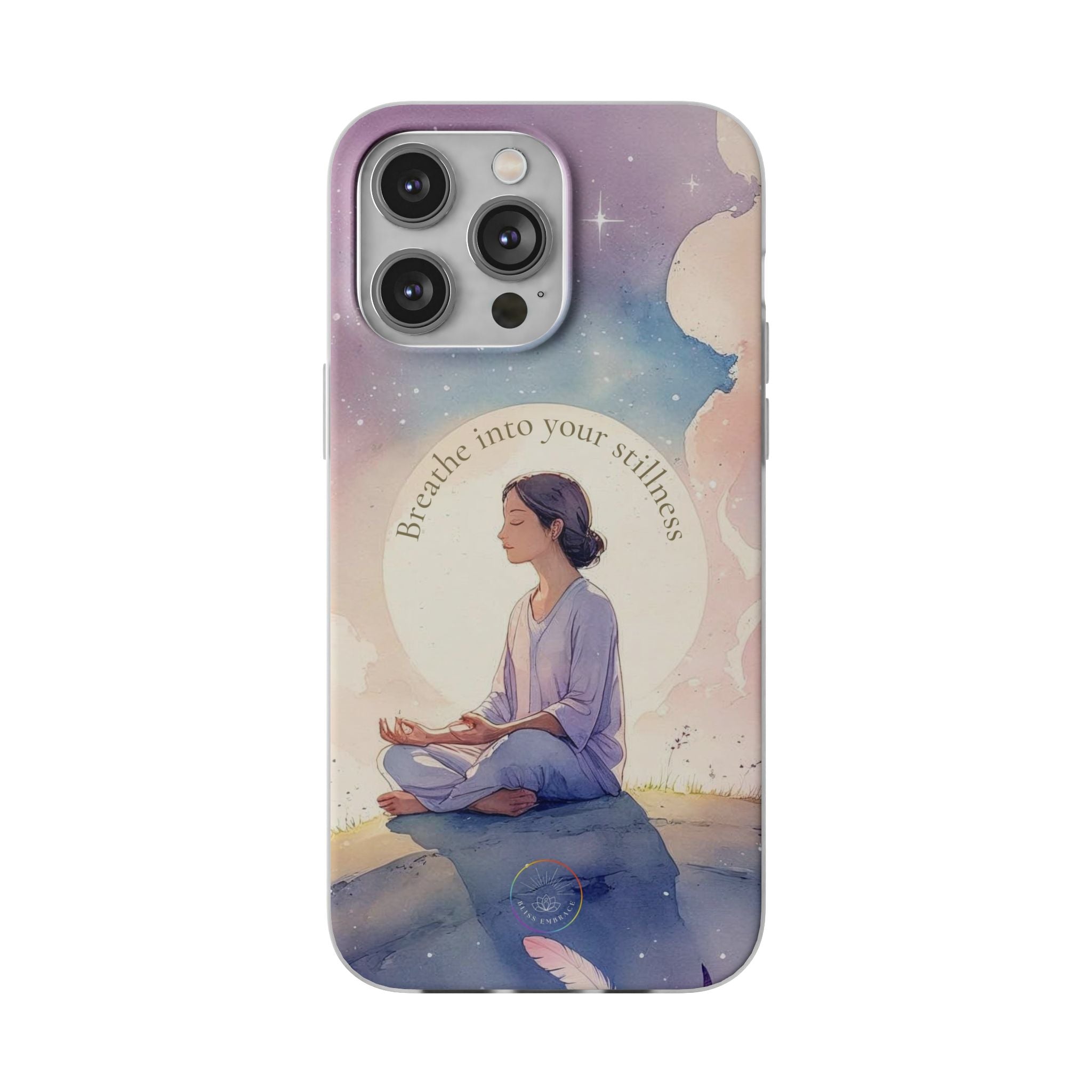 Inspirational Clear Phone Case – Breathe into Your Stillness