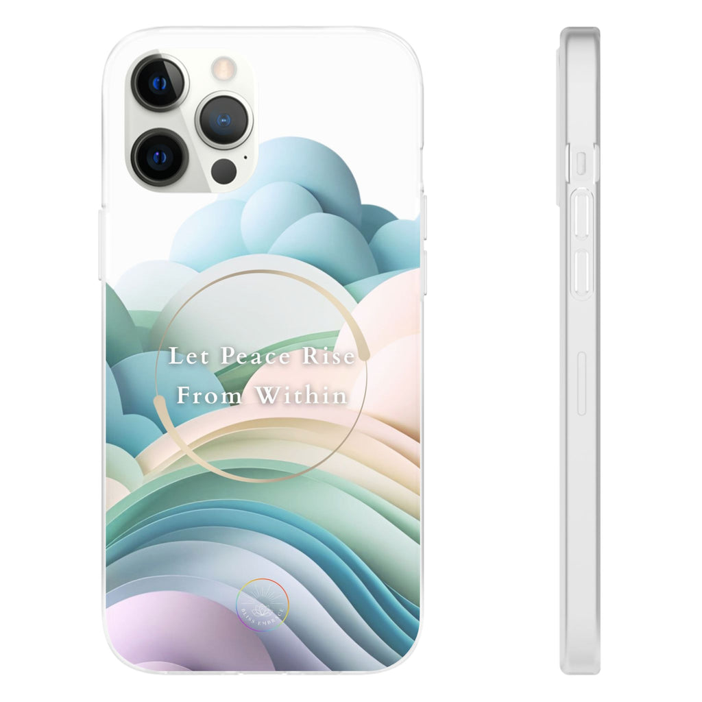 Inspirational Clear Phone Case – Let Peace Rise from Within