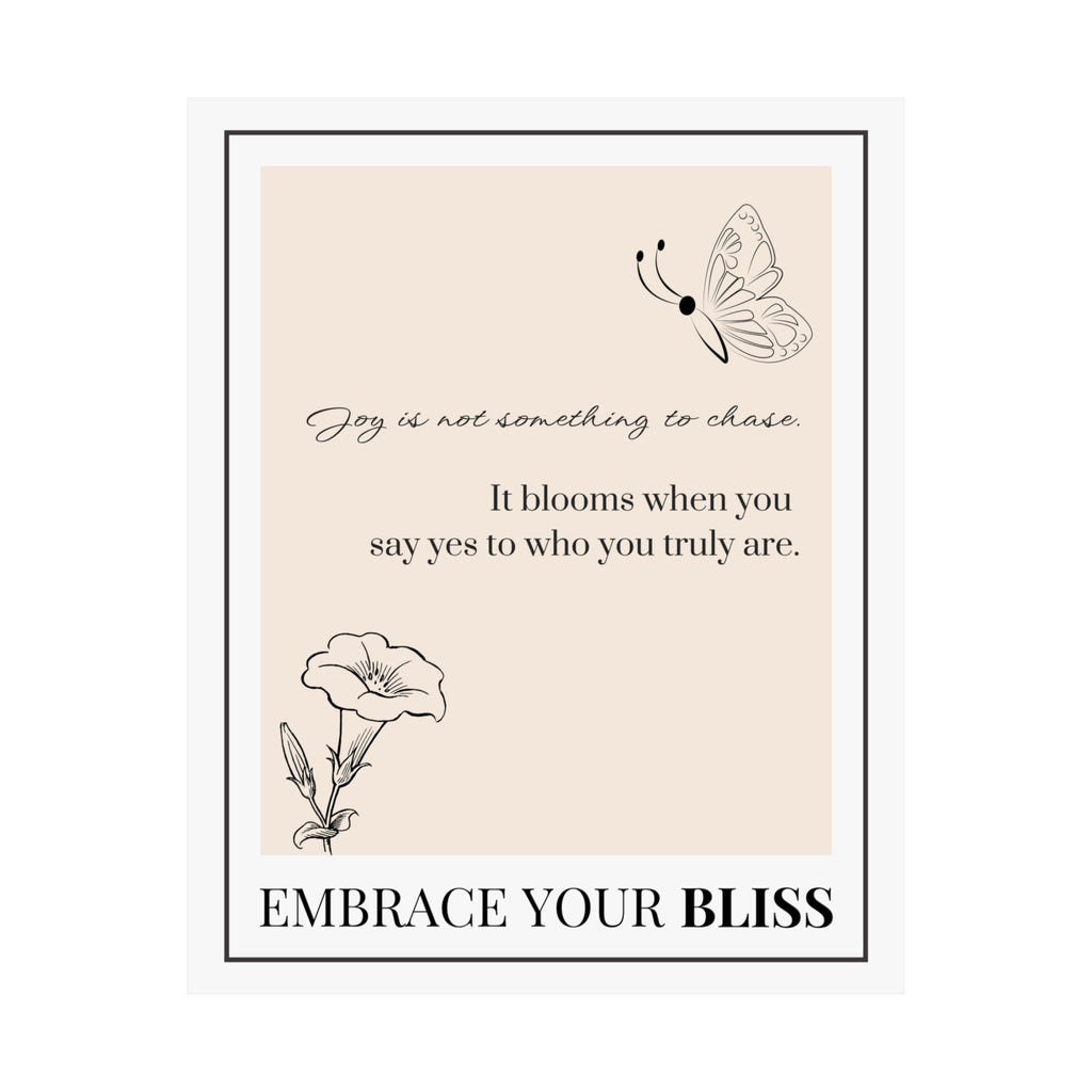 "Embrace Your Bliss" – Beige Motivational Poster