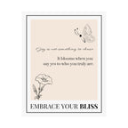 "Embrace Your Bliss" – Beige Motivational Poster