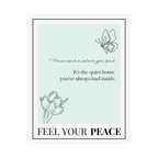 "Feel Your Peace" – Mint Green Inspirational Poster