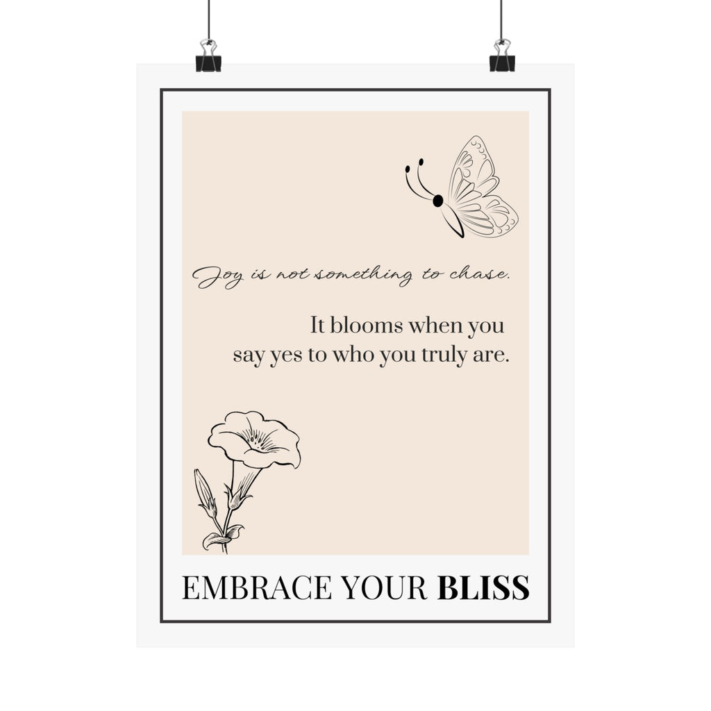 "Embrace Your Bliss" – Beige Motivational Poster