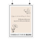 "Embrace Your Bliss" – Beige Motivational Poster