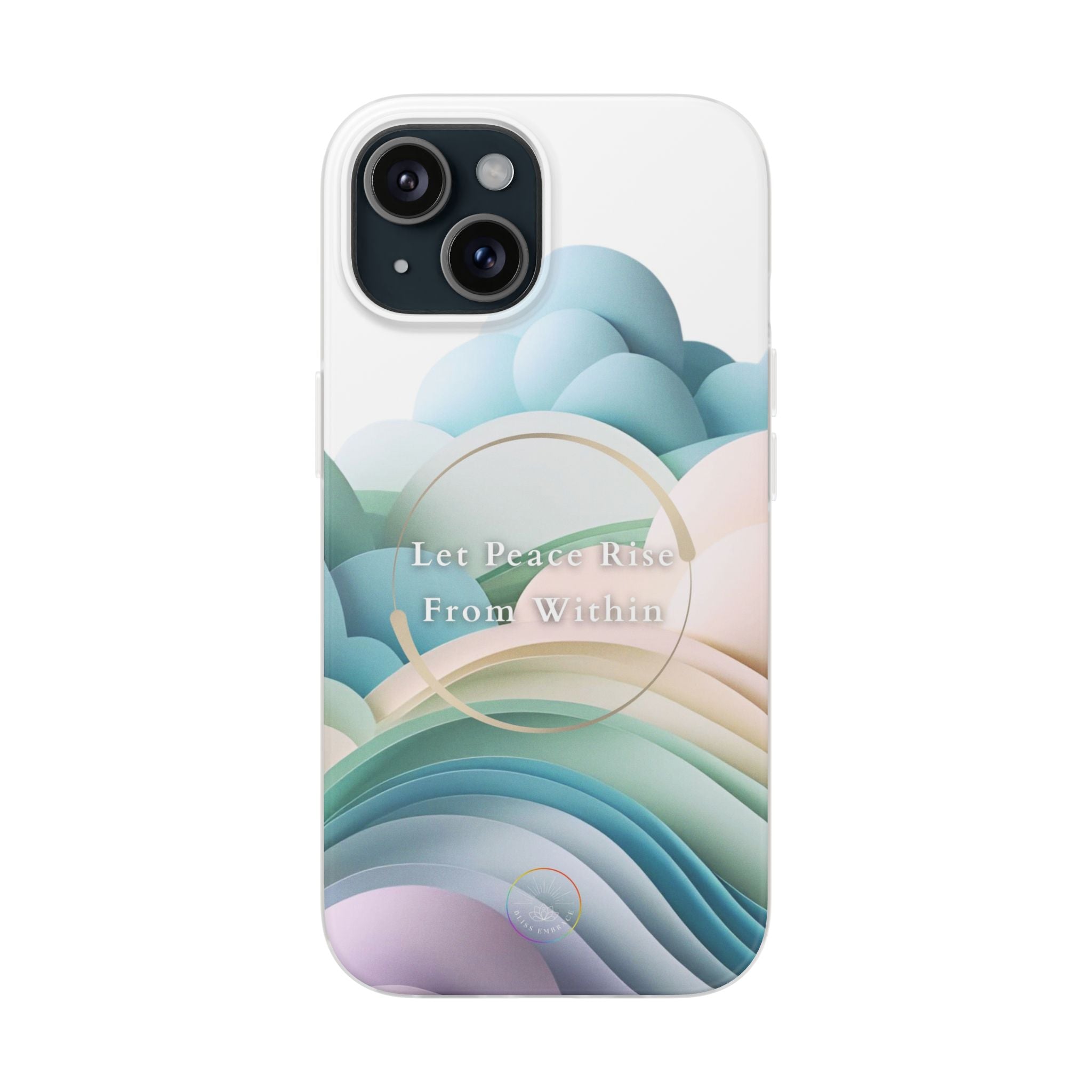 Inspirational Clear Phone Case – Let Peace Rise from Within
