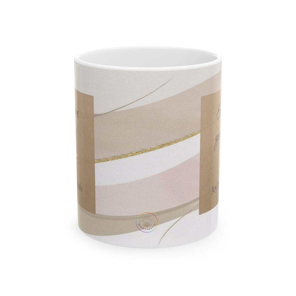 "Embrace Your Bliss" Beige Ceramic Mug
