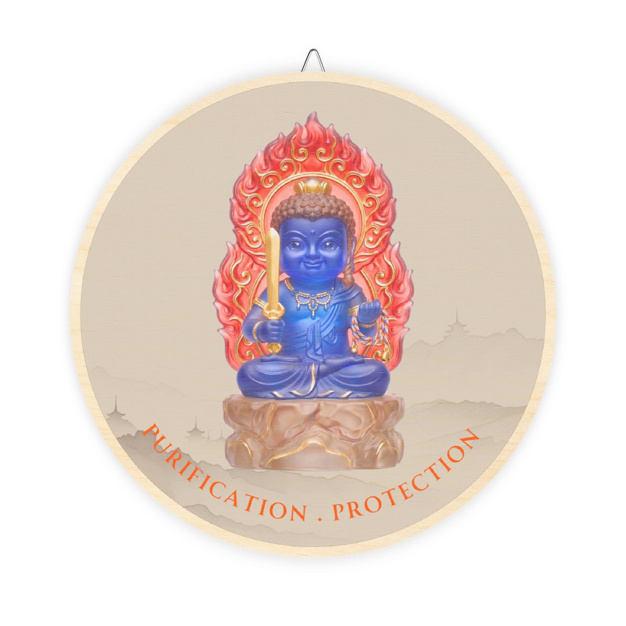 Fudo Myoo (Acalanatha) Mystic Amulet Wood Sign