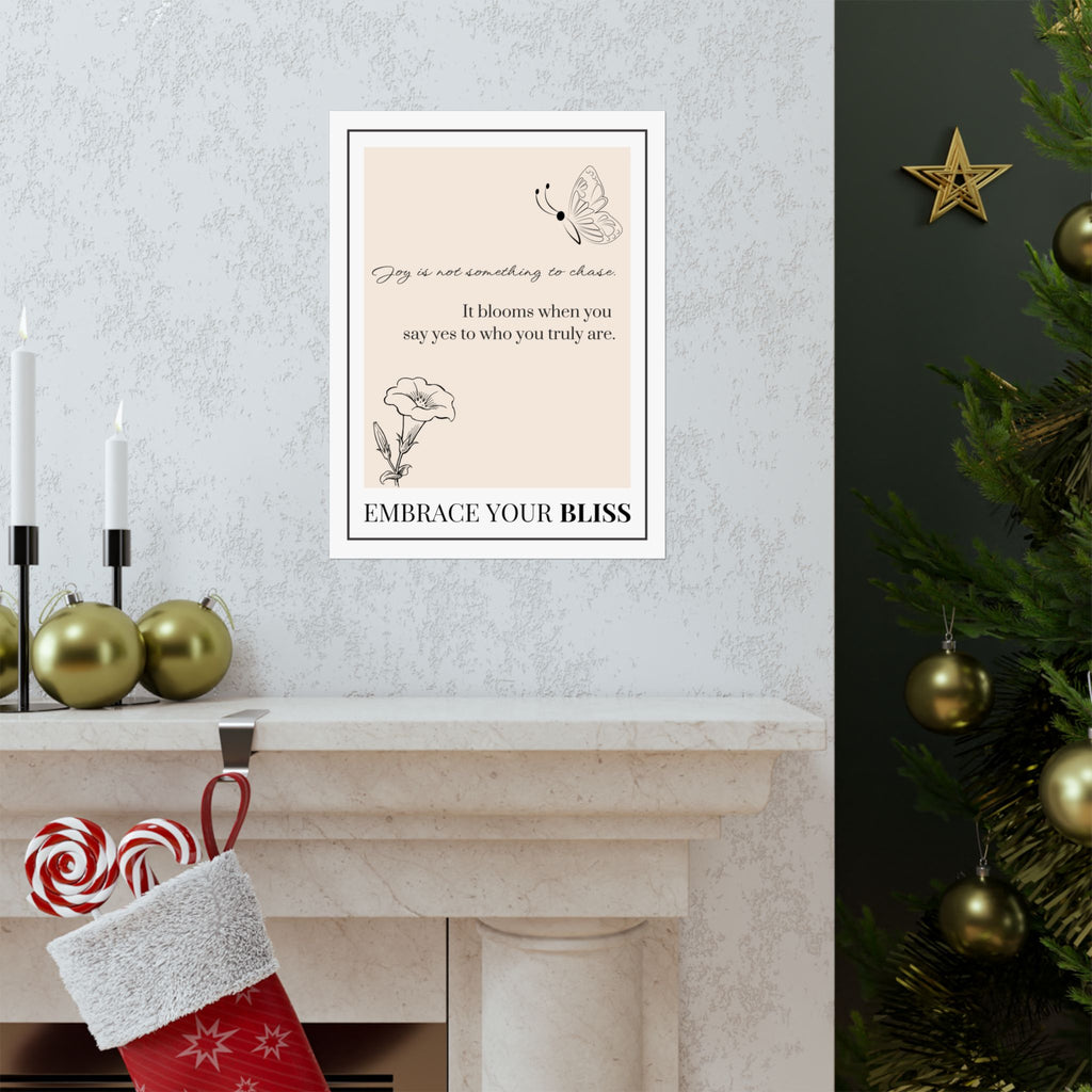 "Embrace Your Bliss" – Beige Motivational Poster