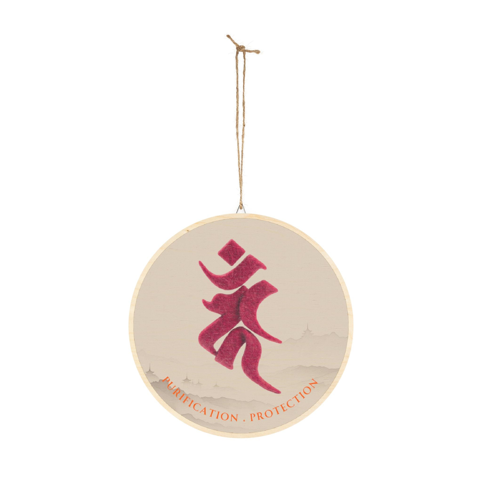 Fudo Myoo (Acalanatha) Bonji Mystic Amulet Wood Sign