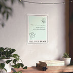 "Feel Your Peace" – Mint Green Inspirational Poster
