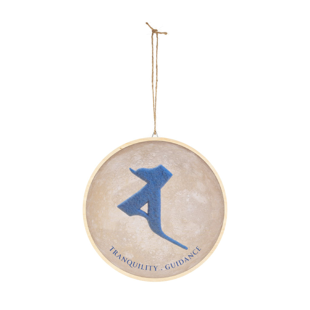 Gekko Bosatsu (Candraprabha) Bonji Mystic Amulet Wood Sign