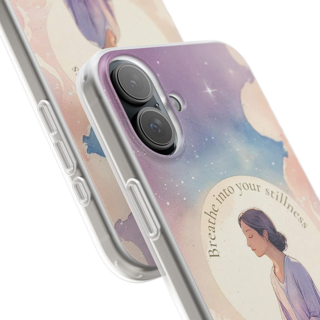 Inspirational Clear Phone Case – Breathe into Your Stillness