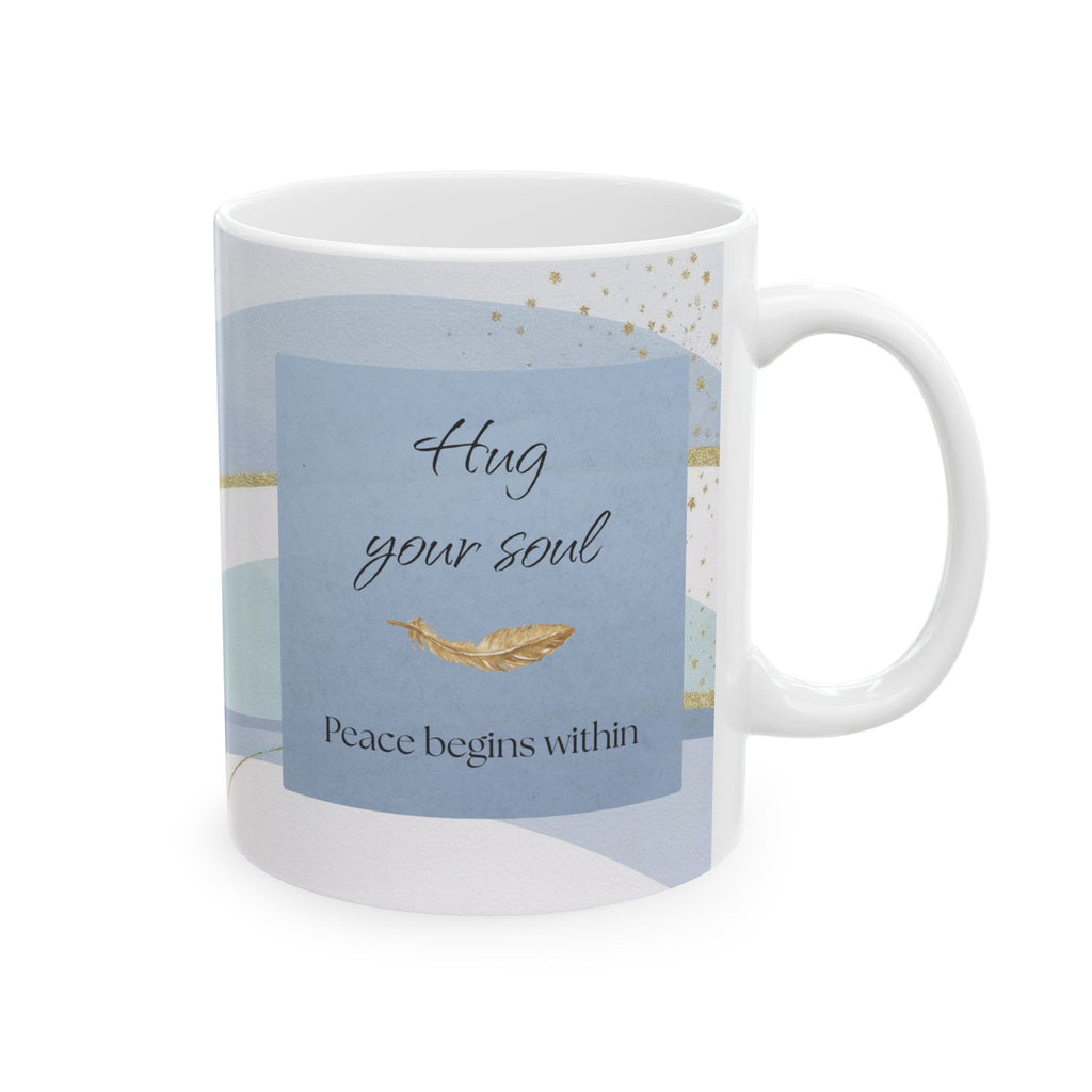 "Hug You Soul" Sky Blue Ceramic Mug