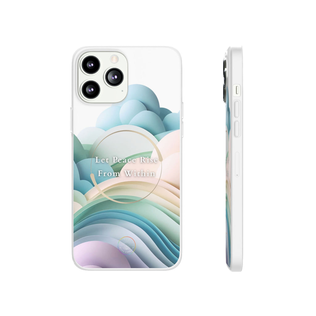 Inspirational Clear Phone Case – Let Peace Rise from Within