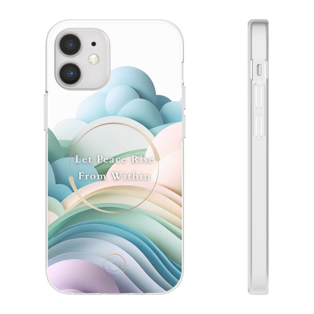Inspirational Clear Phone Case – Let Peace Rise from Within