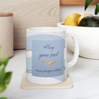 "Hug You Soul" Sky Blue Ceramic Mug