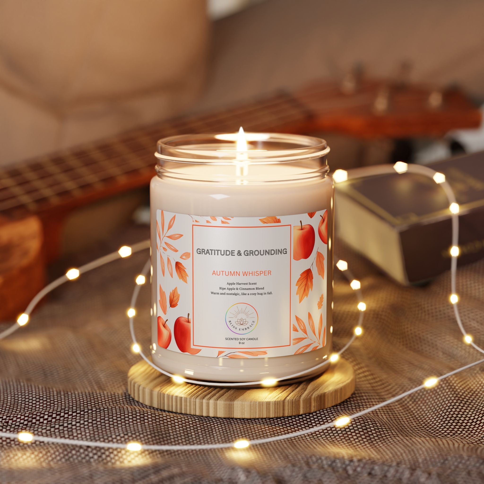 Autumn Whisper Scented Soy Candle 9oz – Gratitude & Grounding